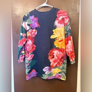 MOLO Floral girls Sweatshirt Dress Size 6-8 (122|128) Danish designer EUC